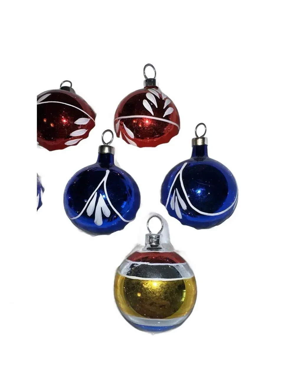 9 Vintage Bradford Glass Ornaments 1.25